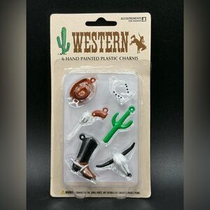 2003 Accoutrements Western Cowgirl Hand Painted Plastic Charms Y2K DIY Jewelry